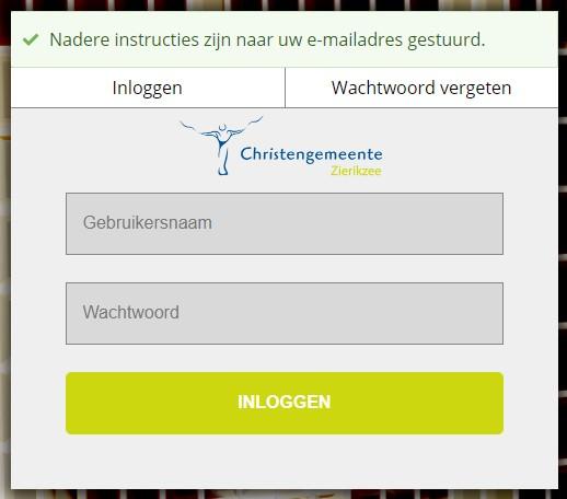 christengemeente wachtwoord vergeten